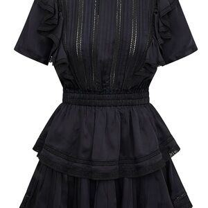 LoveShackFancy Natasha black dress